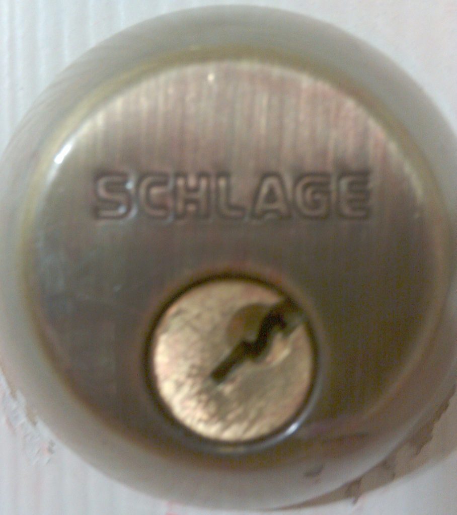 Smart deadbolt lock on a door